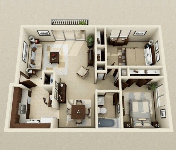 Two-bedroom apartments  