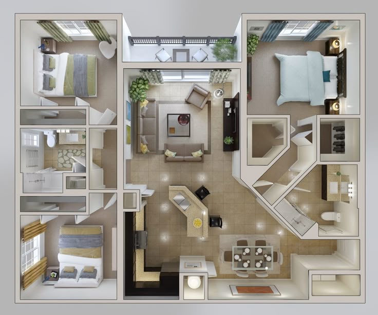 3-Bedroom Apartments  